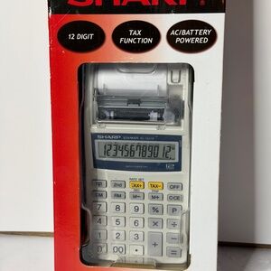 Sharp EL-1611P Printing Calculator 12-Digit AC/DC Tax Function New Open Box